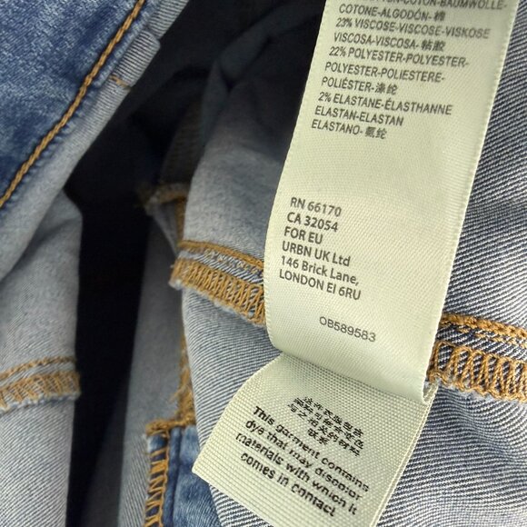 We The Free Just Float On Flare Jeans Blue Denim Bell Bottom Size 30 - Picture 9 of 11